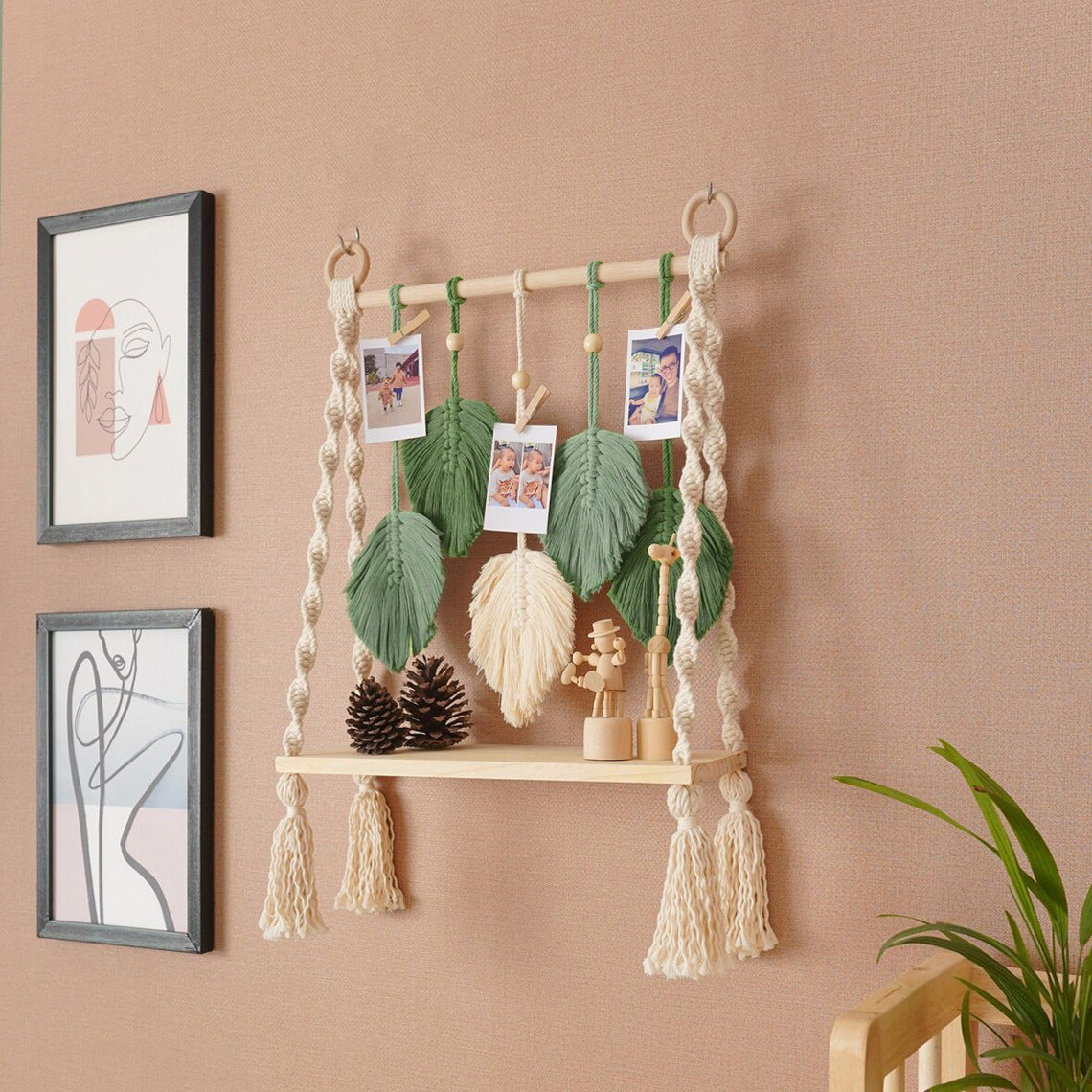 Macrame Wall Hanging with Decorative Leaf Patterns | High & Bury
