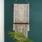 Macrame Wall Hanging with Decorative Shelf | High & Bury