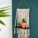 Macrame Wall Hanging with Decorative Shelf | High & Bury