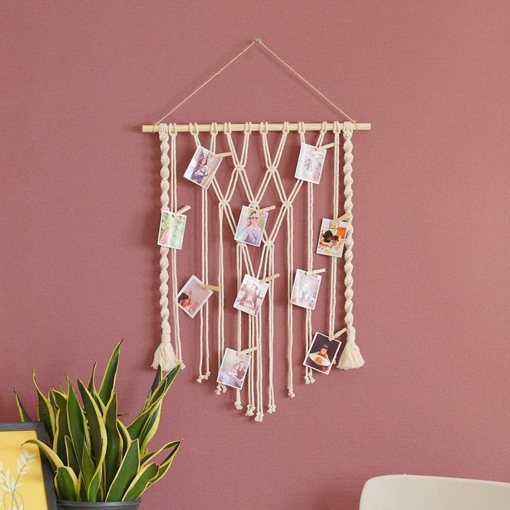 Macrame Wall Hanging with Elegant Fringes and Artistic Design | High & Bury