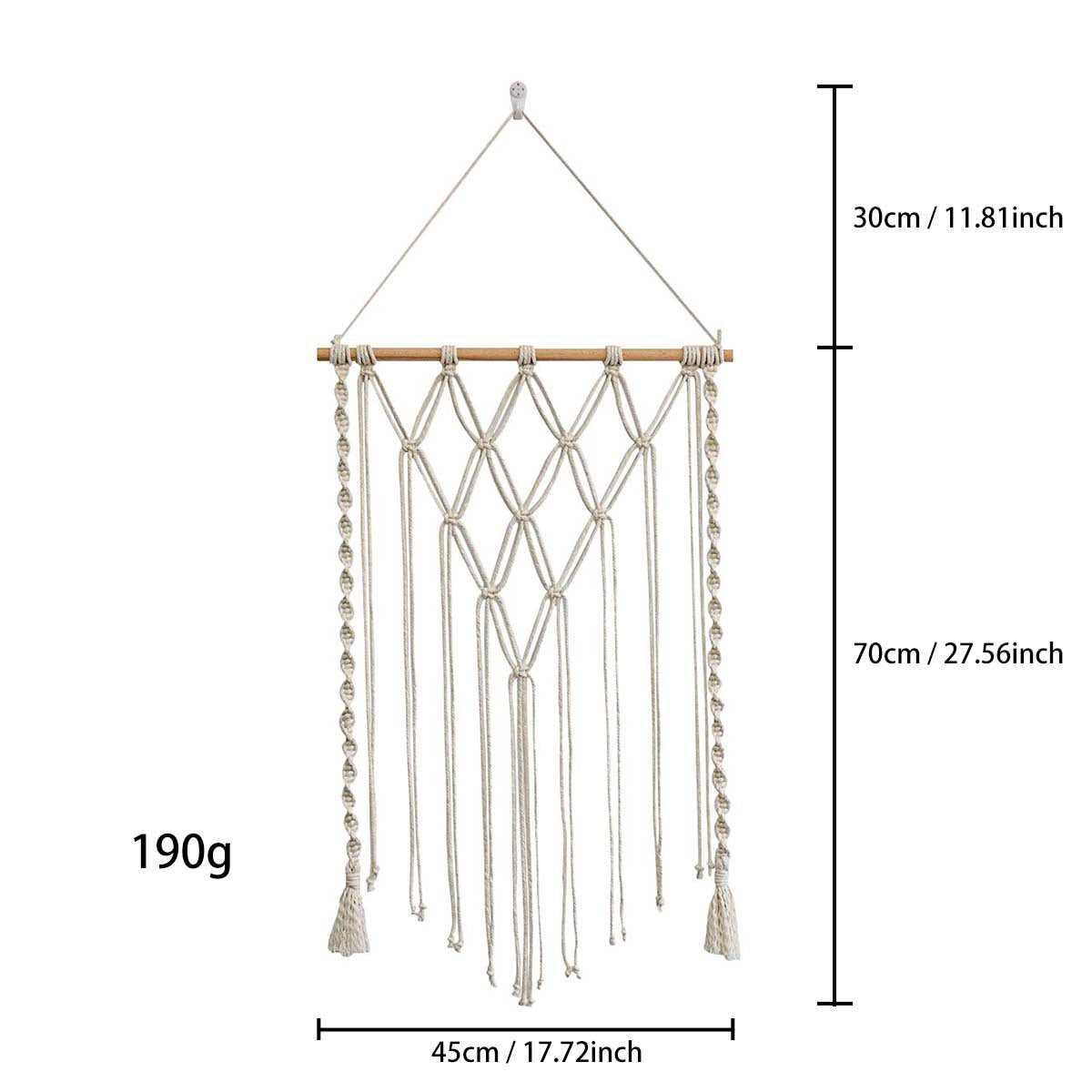 Macrame Wall Hanging with Elegant Fringes and Artistic Design | High & Bury