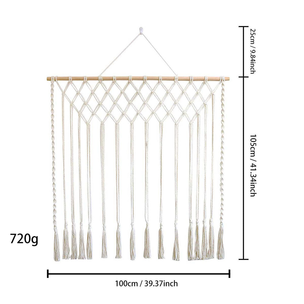 Macrame Wall Hanging with Elegant Fringes and Artistic Design | High & Bury
