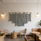 Macrame Wall Hanging with Intricate Fringes and Wooden Beads | High & Bury