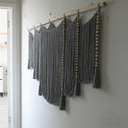 Macrame Wall Hanging with Intricate Fringes and Wooden Beads | High & Bury