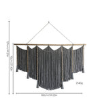 Macrame Wall Hanging with Intricate Fringes and Wooden Beads | High & Bury
