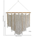 Macrame Wall Hanging with Intricate Fringes and Wooden Beads | High & Bury