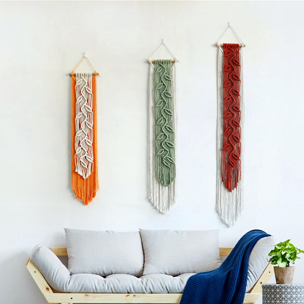 Macrame Wall Hanging with Leaf Pattern | High & Bury