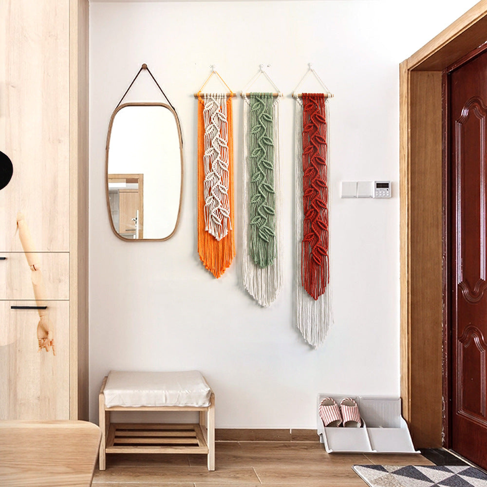 Macrame Wall Hanging with Leaf Pattern | High & Bury