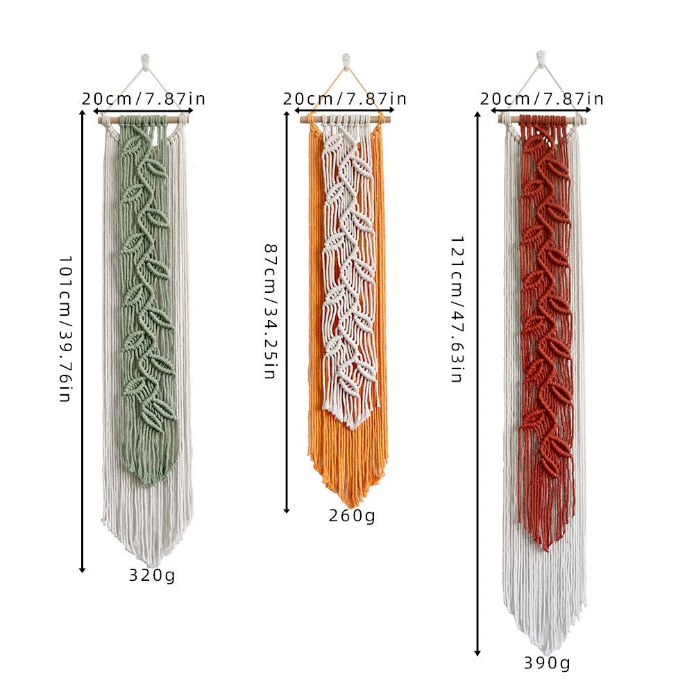 Macrame Wall Hanging with Leaf Pattern | High & Bury