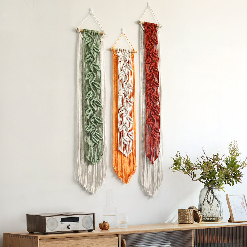 Macrame Wall Hanging with Leaf Pattern | High & Bury
