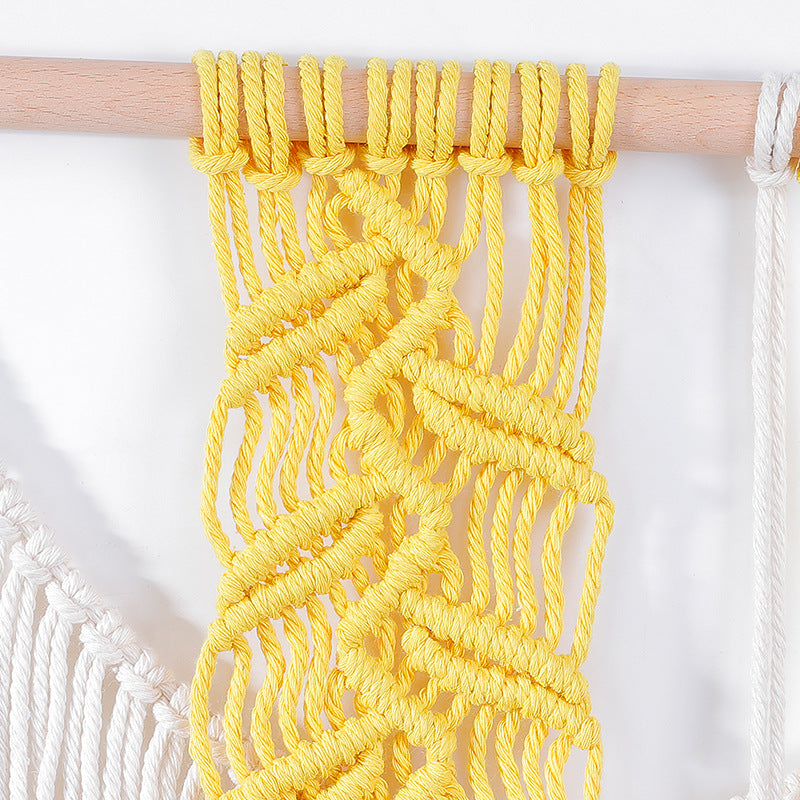 Macrame Wall Hanging with Modern Fringes and Stylish Leaf Elements | High & Bury