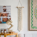 Macrame Wall Hanging with Wooden Ring and Decorative Elements | High & Bury