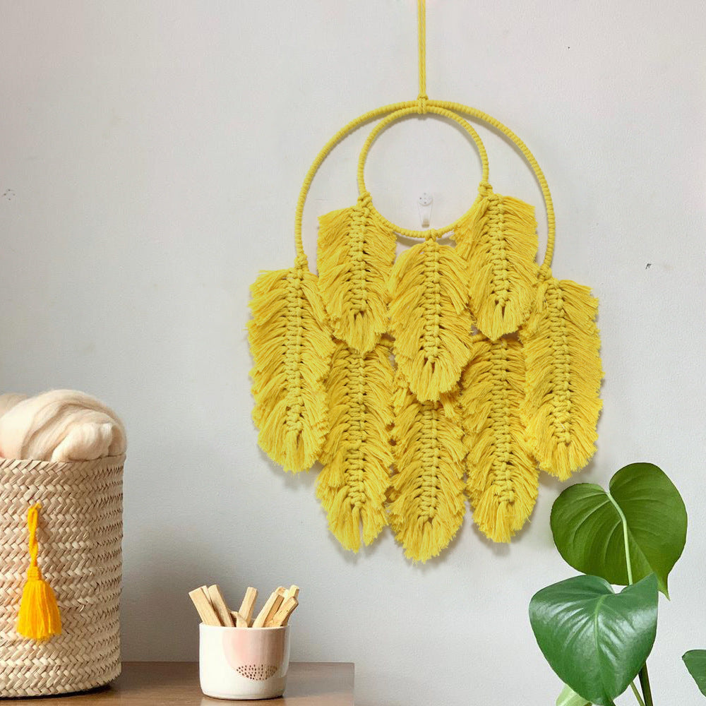 Macrame Wall Hanging Yellow Green | High & Bury