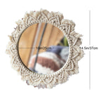 Macrame Wall Mirror with Fringe Detailing | High & Bury
