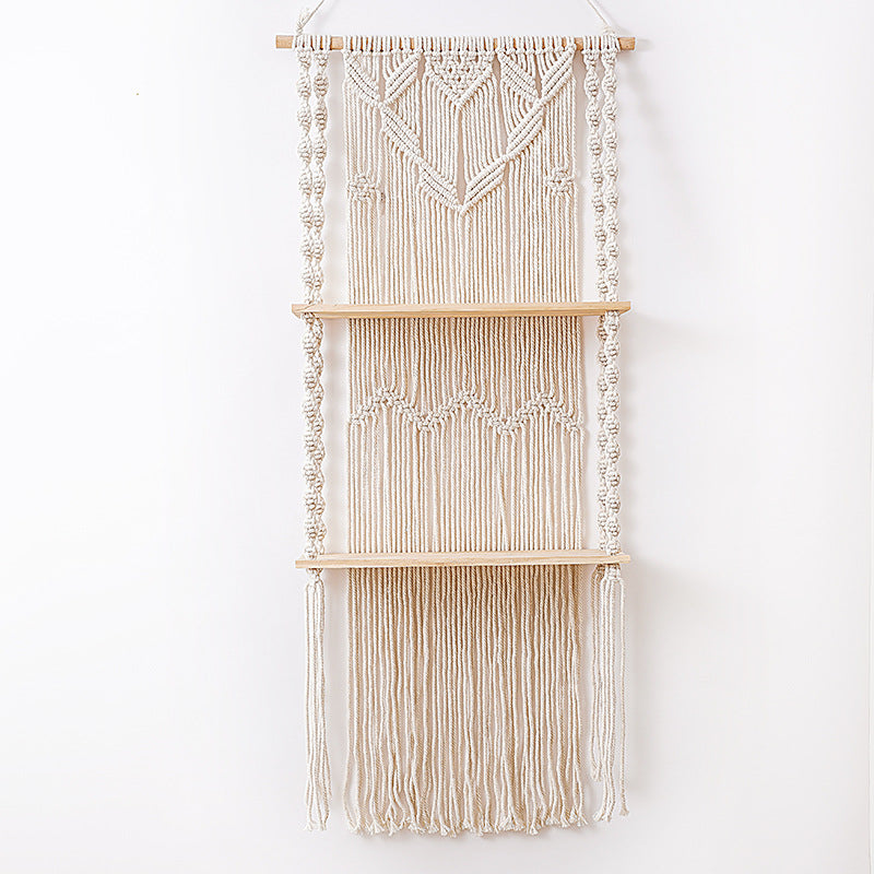 Macrame Wall Organizer with Shelves | High & Bury