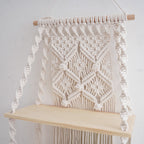 Macrame Wall Shelf Organizer 13 × 30 Inch | High & Bury