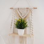 Macrame Wall Shelf with Decorative Beads | High & Bury