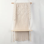 Macrame Wall Shelf with Integrated Plant Holder | High & Bury