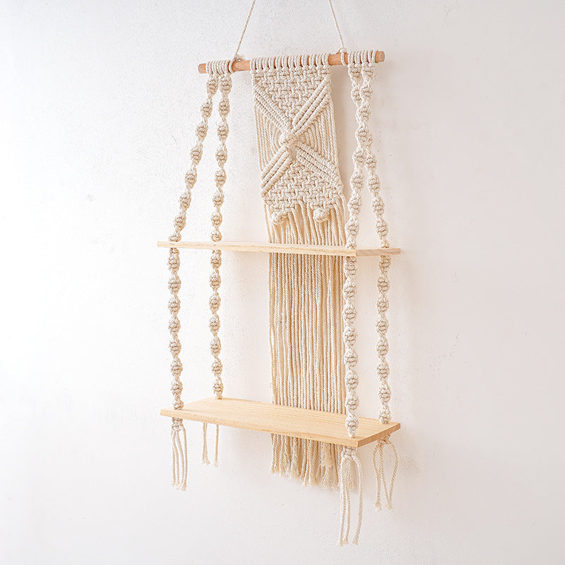 Macrame Wall Shelf with Multi-Tiered Design | High & Bury