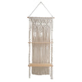 Macrame Wall Shelf with Natural Wood Accents | High & Bury