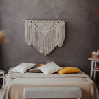 Macrame Wall Tapestry with Artistic Fringes | High & Bury
