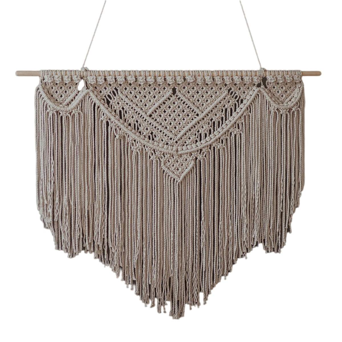 Macrame Wall Tapestry with Artistic Fringes | High & Bury
