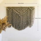 Macrame Wall Tapestry with Artistic Fringes | High & Bury