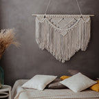 Macrame Wall Tapestry with Artistic Fringes | High & Bury