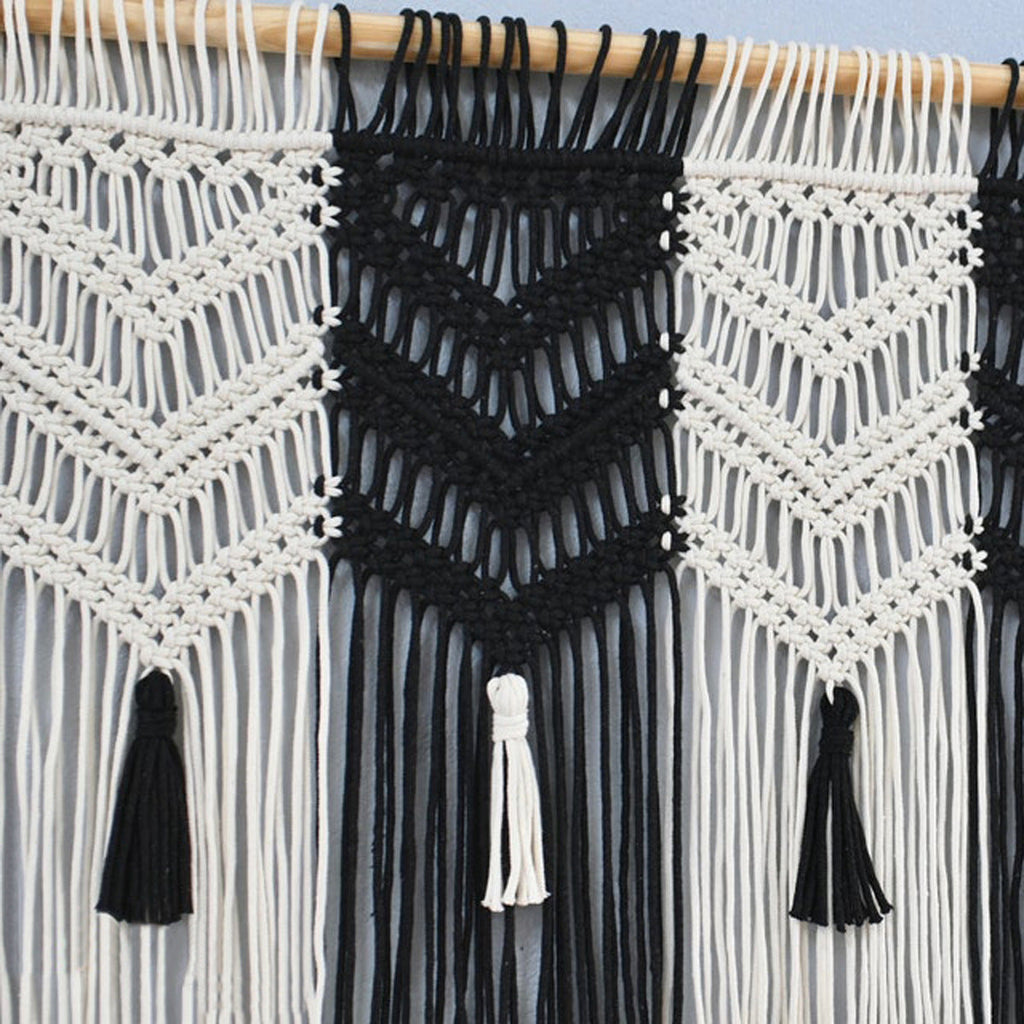 Macrame Wall Tapestry with Decorative Tassels | High & Bury