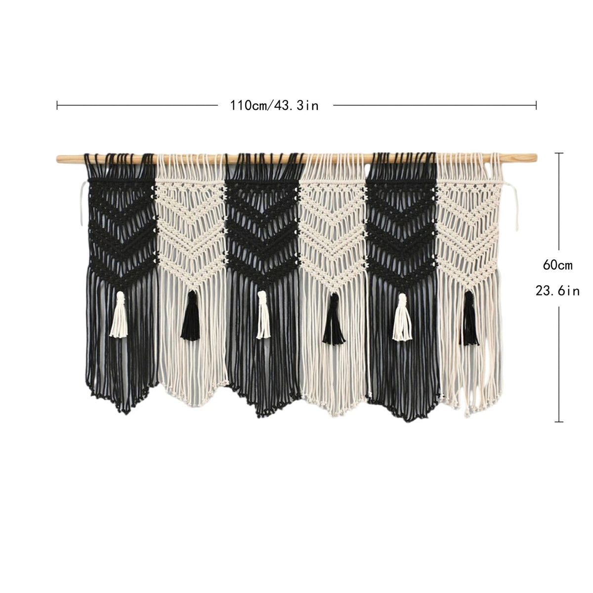 Macrame Wall Tapestry with Decorative Tassels | High & Bury