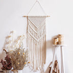 Macrame Wall Tapestry with Detailed Fringe Design | High & Bury