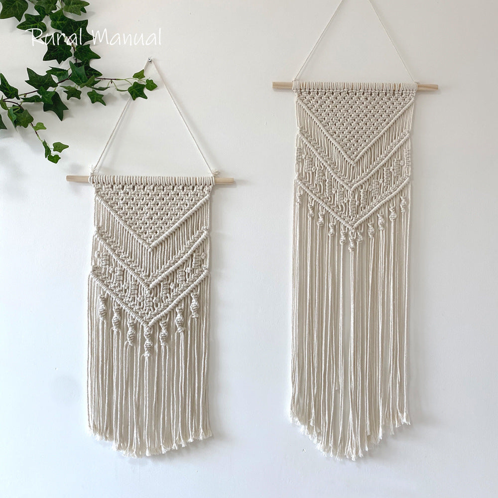 Macrame Wall Tapestry with Detailed Fringe Design | High & Bury