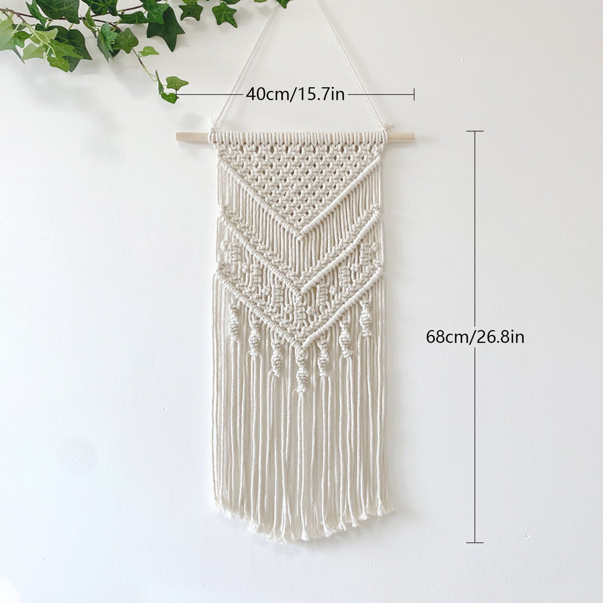 Macrame Wall Tapestry with Detailed Fringe Design | High & Bury
