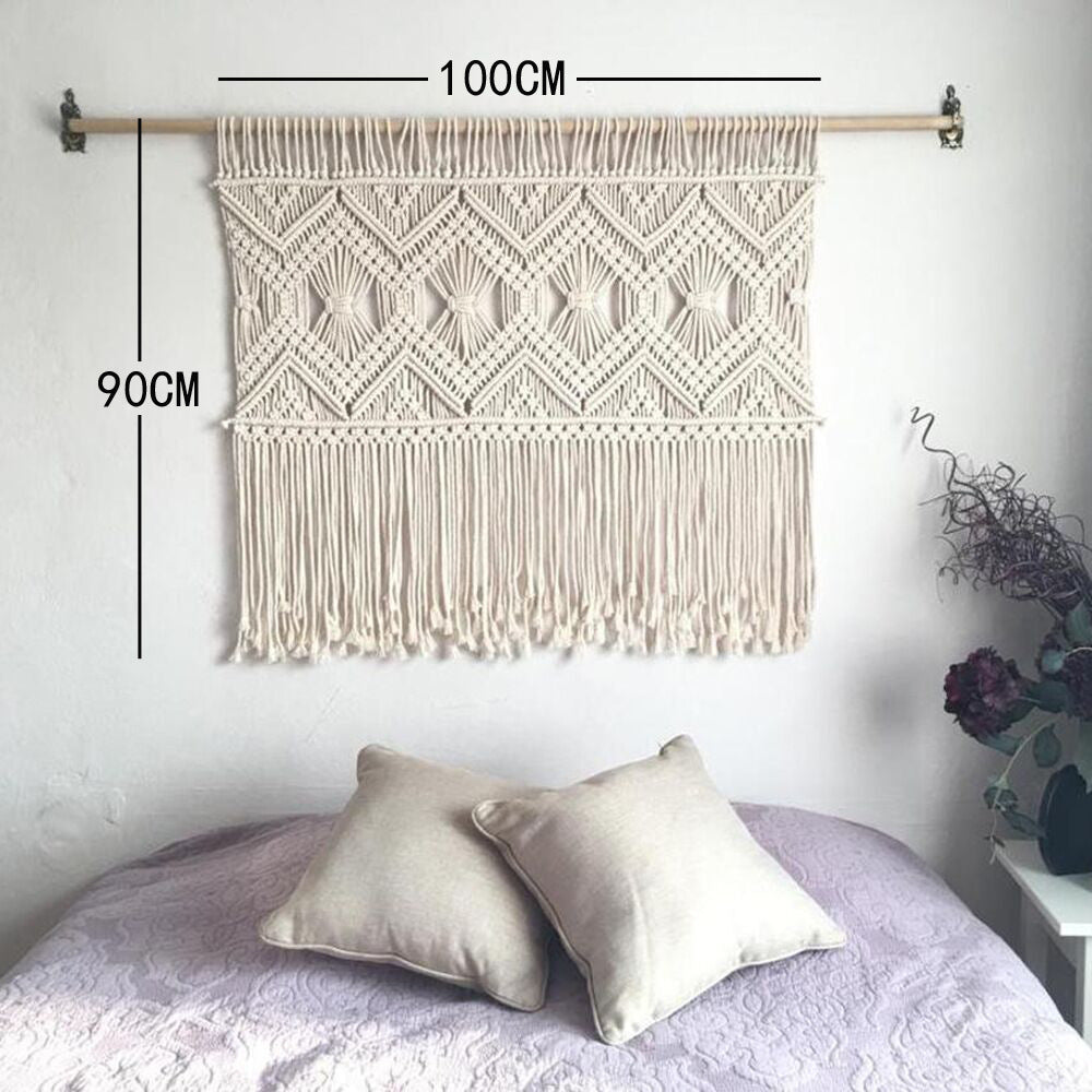 Macrame Wall Tapestry with Elegant Fringe | High & Bury