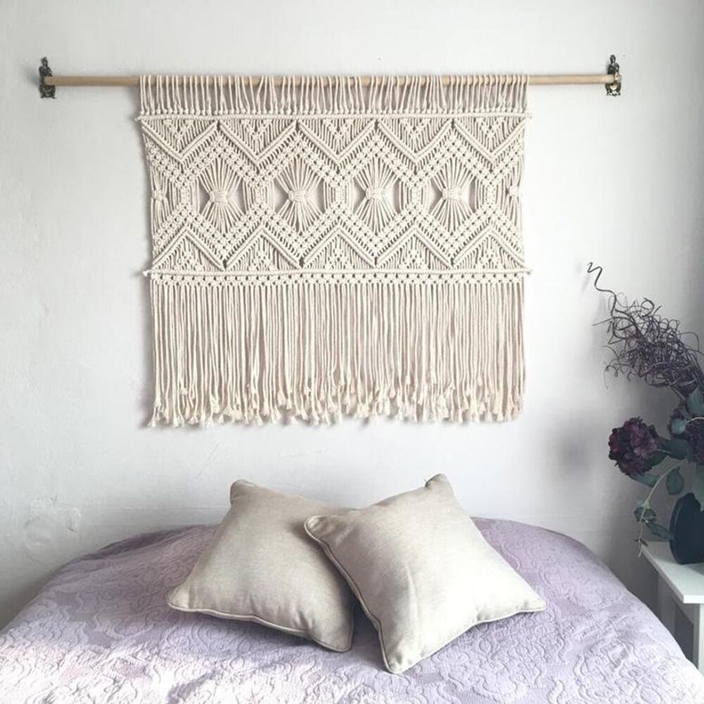 Macrame Wall Tapestry with Elegant Fringe | High & Bury