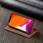 Magnetic Leather iPhone Case with Shock and Scratch Protection