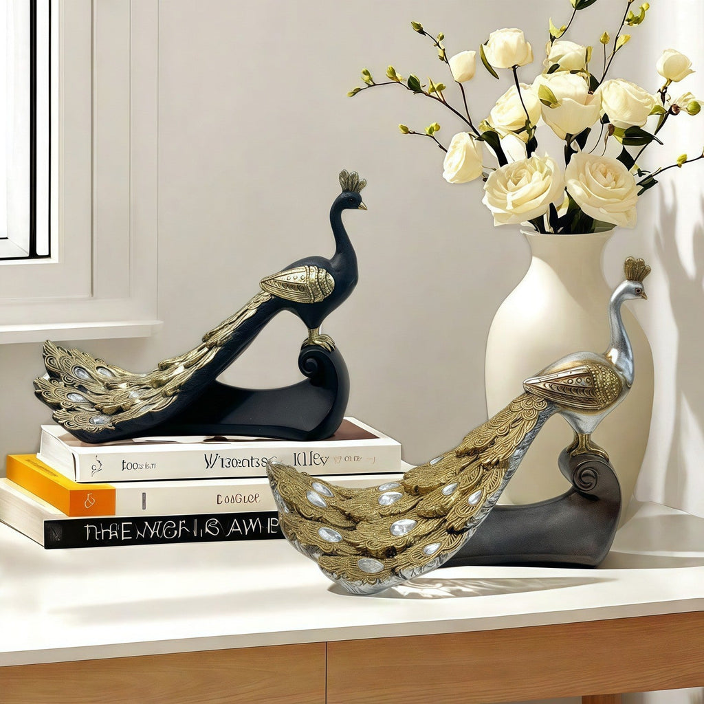 Majestic Peacock Decor Sculpture | High & Bury