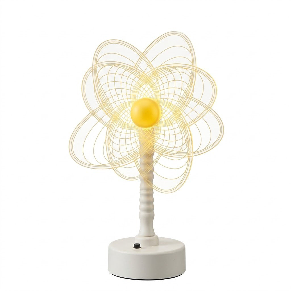 Mandala LED Three-Dimensional Illusion Night Light Table Lamp with Acrylic Flower Panel | High & Bury