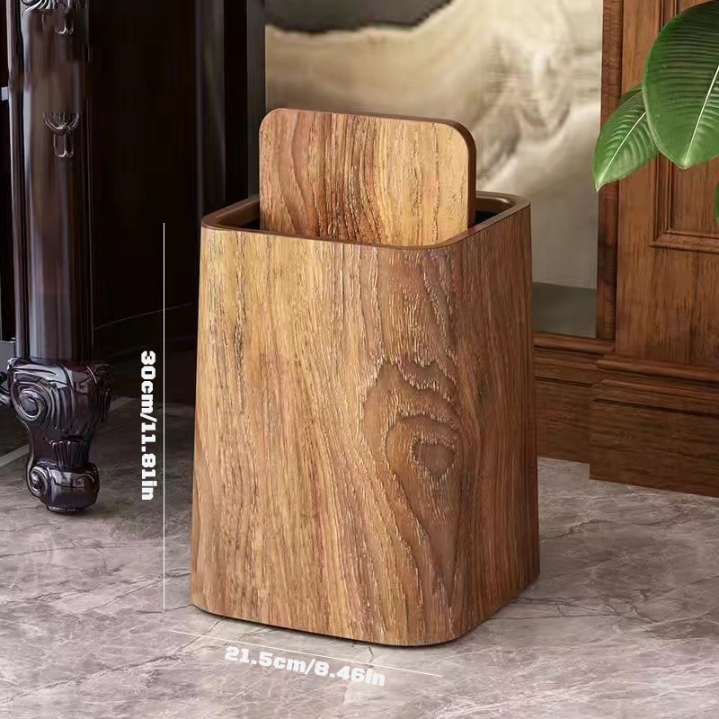 Marble-Look Plastic Trash Can with 360° Swivel Lid and Inner Container, view 10