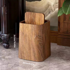 Marble-Look Plastic Trash Can with 360° Swivel Lid and Inner Container, view 9