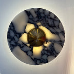 Marble Pattern Background Illuminating Circular Wall Lamp Pair | High & Bury