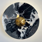 Marble Pattern Background Illuminating Circular Wall Lamp Pair | High & Bury