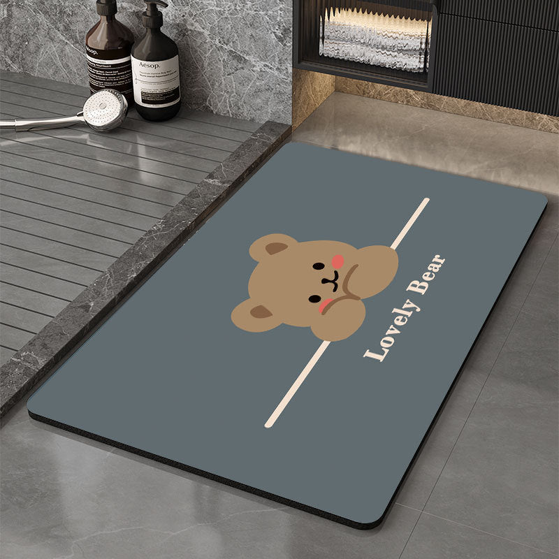 Memory Foam Bath Mat with Floral Print | High & Bury