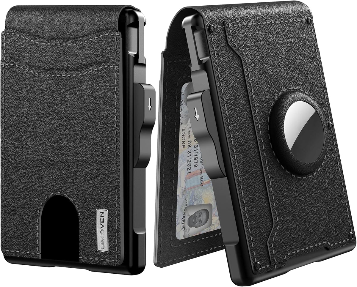 Men’s AirTag Wallet with Pop-Up Aluminium Card Case, Leather and Money Clip, view 7