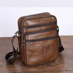 Men's Cowhide Leather Shoulder Bag with Adjustable Strap, view 10