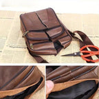Men's Cowhide Leather Shoulder Bag with Adjustable Strap, view 5