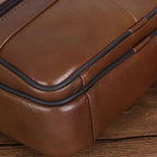 Men's Cowhide Leather Shoulder Bag with Adjustable Strap, view 7