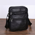 Men's Cowhide Leather Shoulder Bag with Adjustable Strap