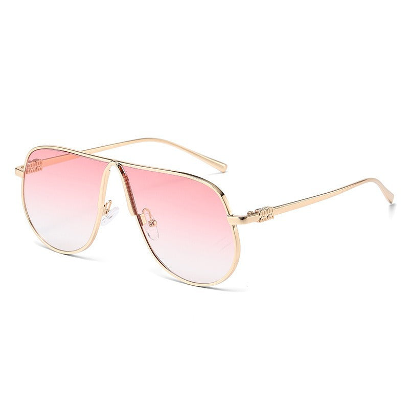Men’s Oversized Aviator Sunglasses with Gradient Lenses, Metallic Frame, view 5