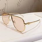Men’s Oversized Aviator Sunglasses with Gradient Lenses, Metallic Frame, view 8